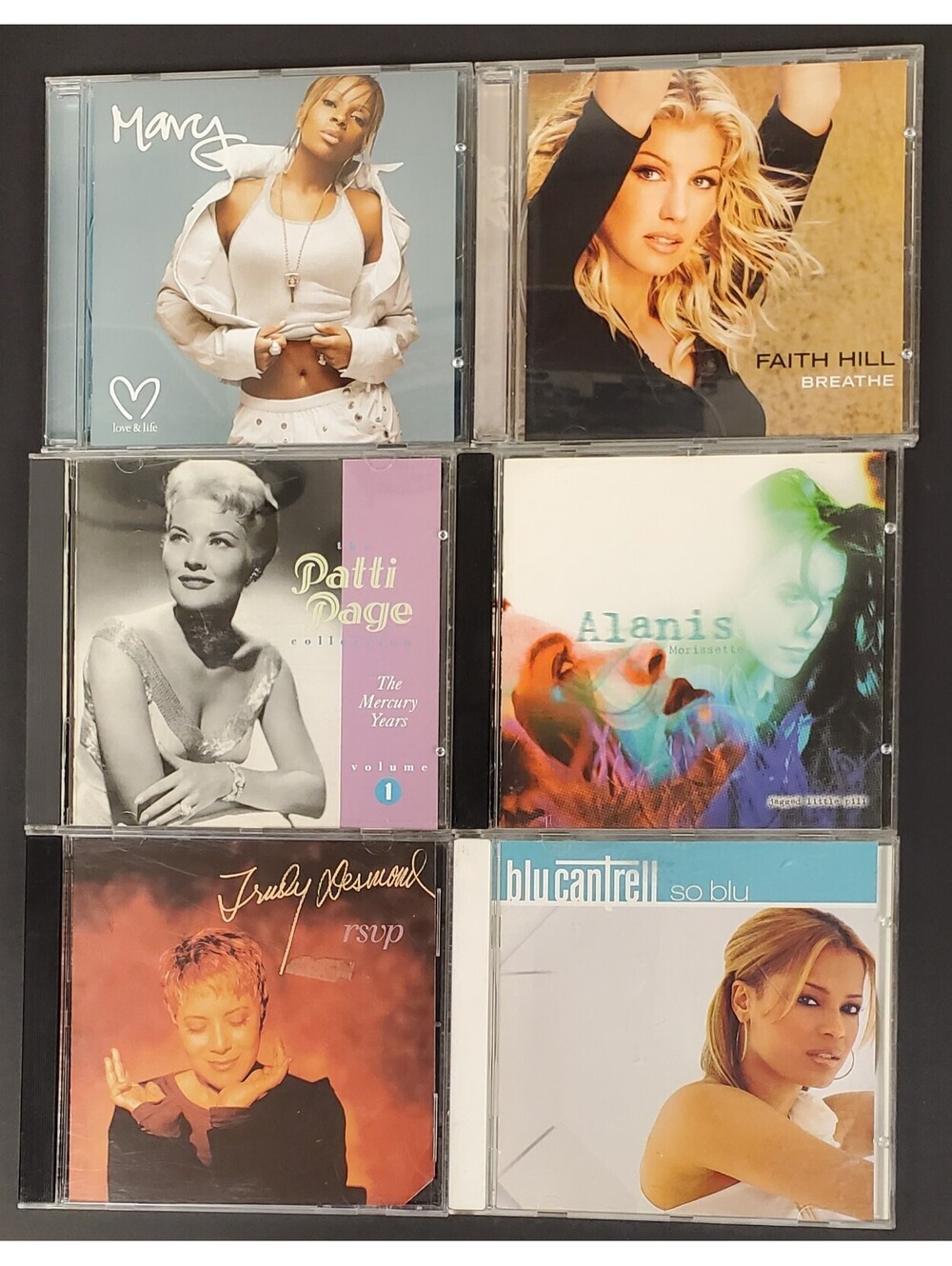 6 CD Collection: Mary J. Blige, Faith Hill, Patti Page, Alanis Morissette+ VG